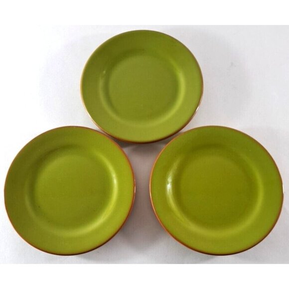 Bobby Flay BF Plancha Appetizer Bread Plates Set of 3 Green Portugal Event Party - Picture 1 of 4